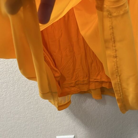 HOUSE OF HARLOW 1960 Ruched Midi Skirt, Marigold, Size L - Picture 3 of 7